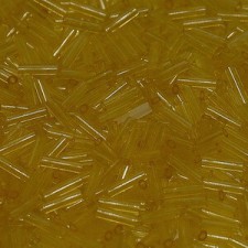 Miyuki Bugle 6mm Beads - Transparent light topaz BGL2-132